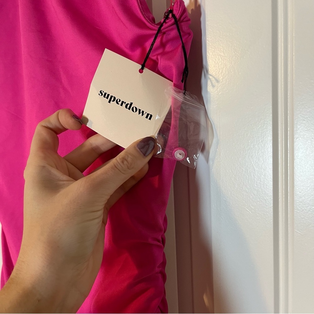 Revolve superdown Mallory High Neck Dress Hot Pink Size Small Party Club NYE NWT - Picture 4 of 13